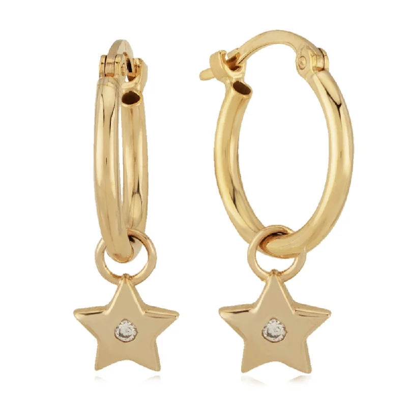 Chic, Trendy, And Affordable Jewelry Sale 14k Gold Star Dangle Hoops