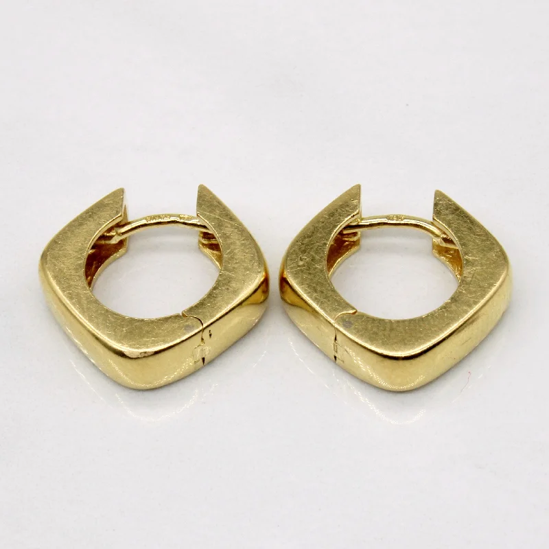 Shop Stylish Jewelry Now And Save Big 18k Yellow Gold Soft Square Hoop Earrings