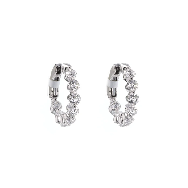 Fashion-Forward Jewelry At Exclusive Discounts 3.08 ctw Diamond 3/4" Inside-Out Hoop Earrings