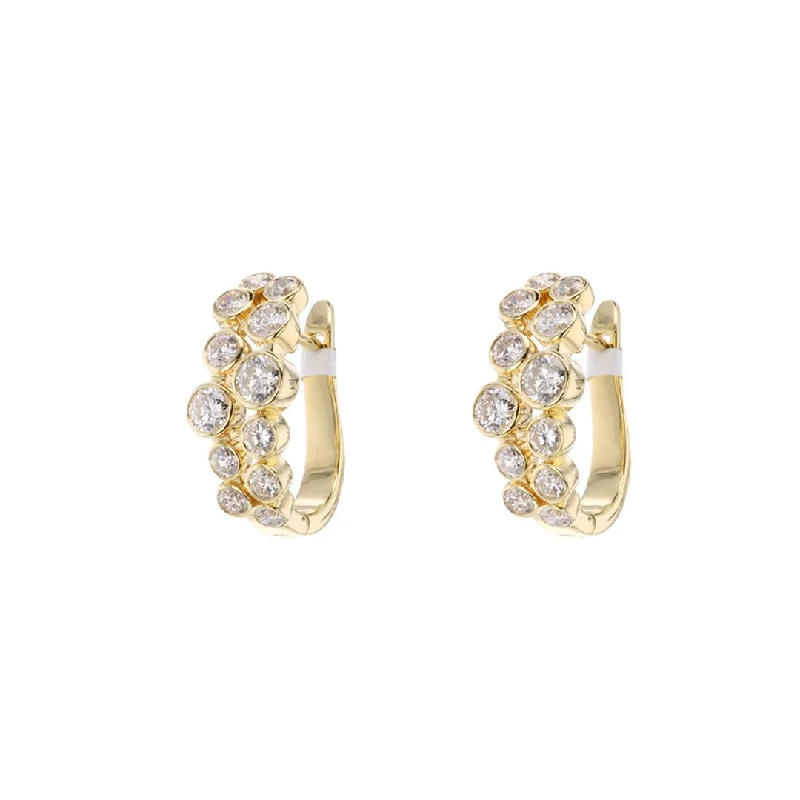 Discounted Jewelry For A Glamorous Look 3.09 ctw Diamond Bubble Hoop Earring