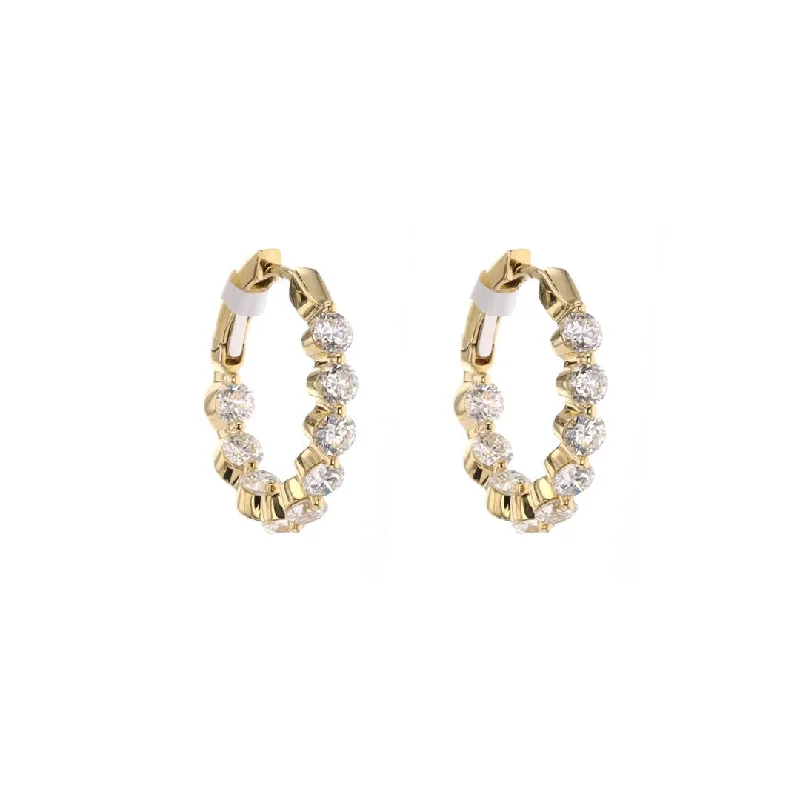 Everyday Jewelry Essentials Now On Sale 3.32 ctw Diamond 3/4" Inside-Out Hoop Earrings