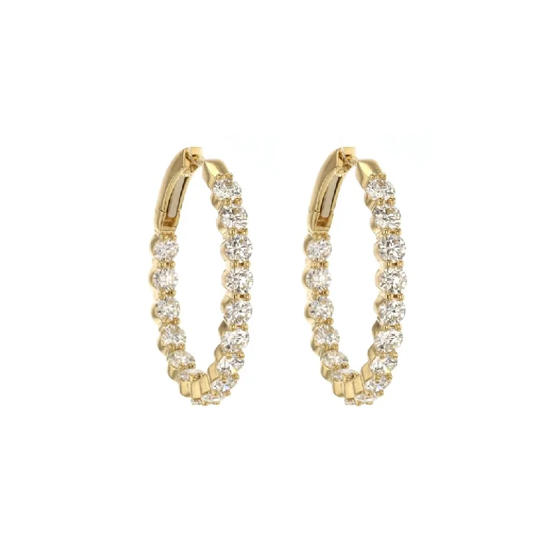 Elegant Necklaces And Bracelets At Limited-Time Offers 4.12 ctw Diamond 1" Inside-Out Hoop Earrings