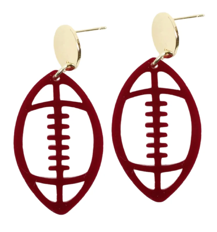 Best Jewelry Deals – Shop Premium Pieces At Great Prices Acrylic Football Earring - Garnet