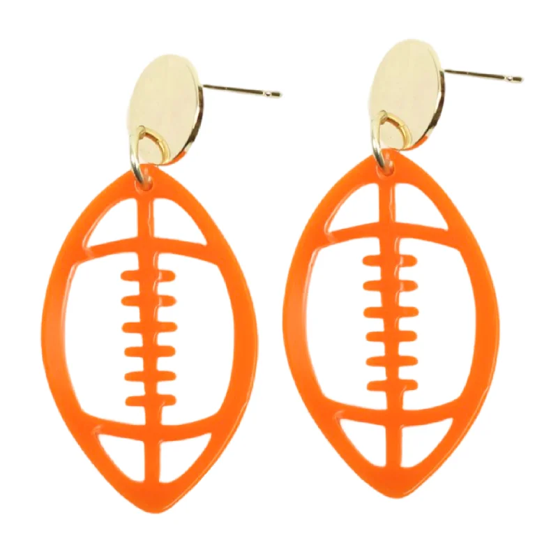 Shop Jewelry That Shines Without The High Price Acrylic Football Earring - Orange