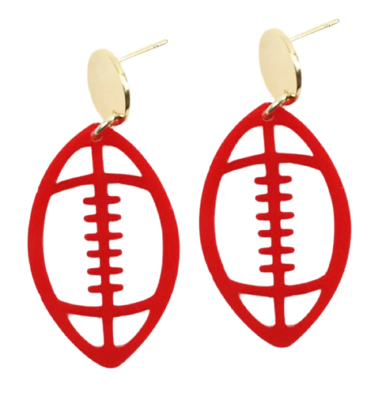 High-End Jewelry, Now More Affordable Than Ever Acrylic Football Earring - Red