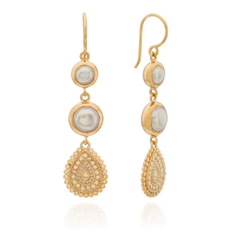 Sparkle For Less – Shop Our Limited-Time Jewelry Deals Anna Beck Pearl Scalloped Triple Drop Earrings