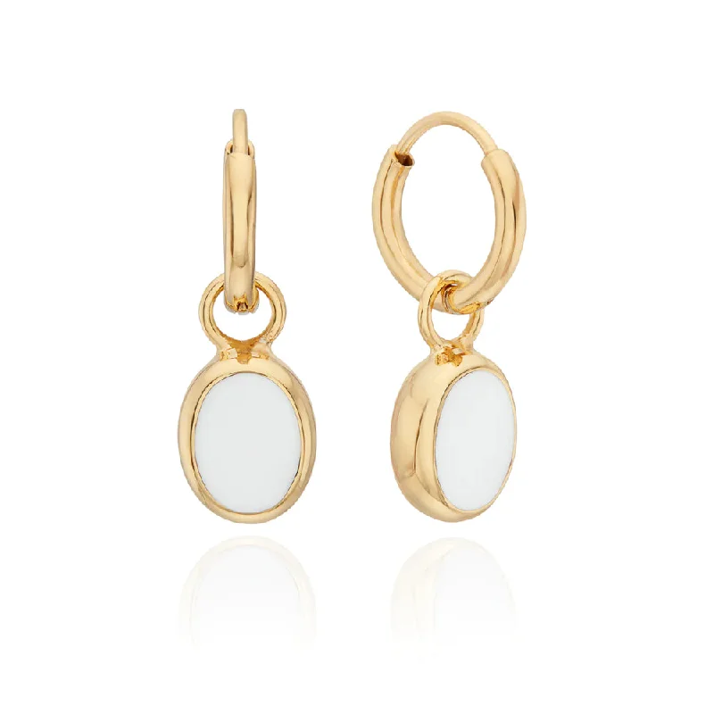 High-Quality Jewelry At A Fraction Of The Cost Anna Beck White Agate Oval Charm Earrings