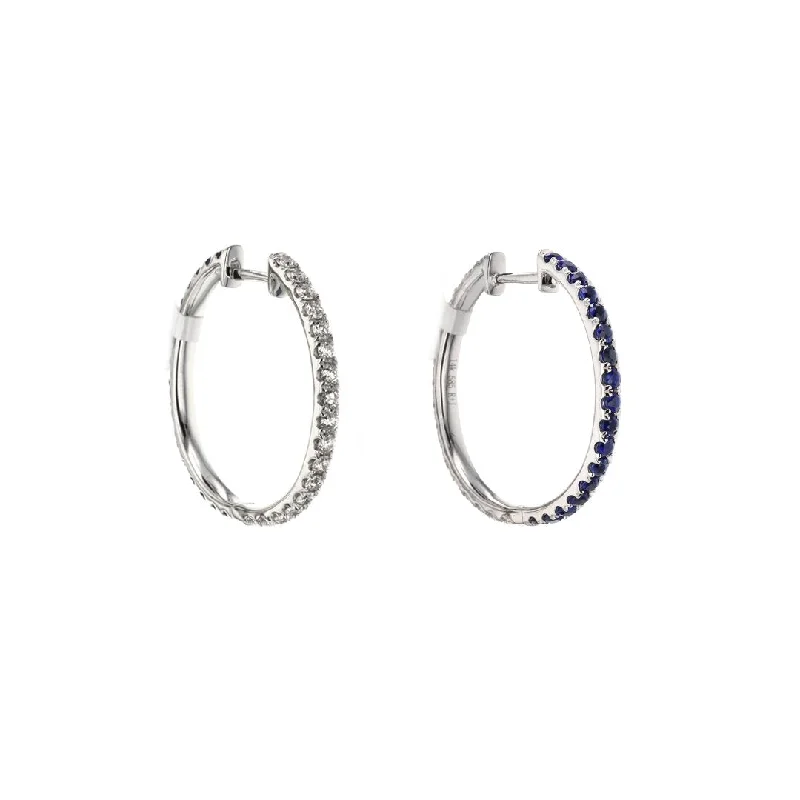 Trending Jewelry Styles Now At Limited-Time Discounts Blue Sapphire & Diamond Interchangeable Hoop Earrings | M10278845