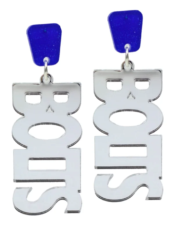 Premium Jewelry Now Available At Special Discounts Bolts Acrylic Earring - Silver Mirrored