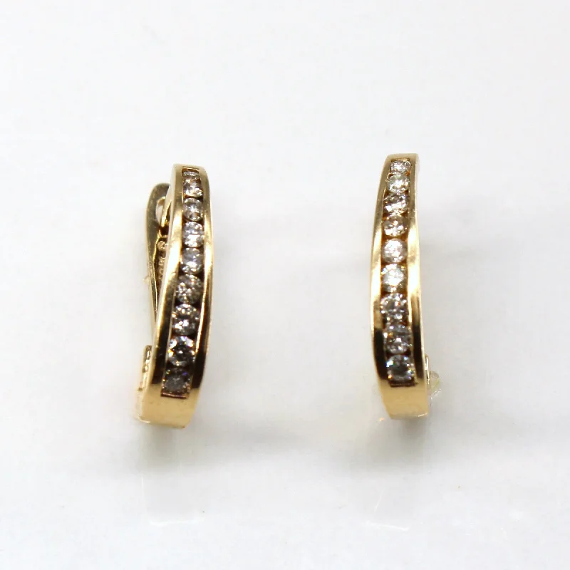 Don't Miss Out On Jaw-Dropping Jewelry Discounts Channel Set Diamond Huggie Earrings | 0.32ctw |