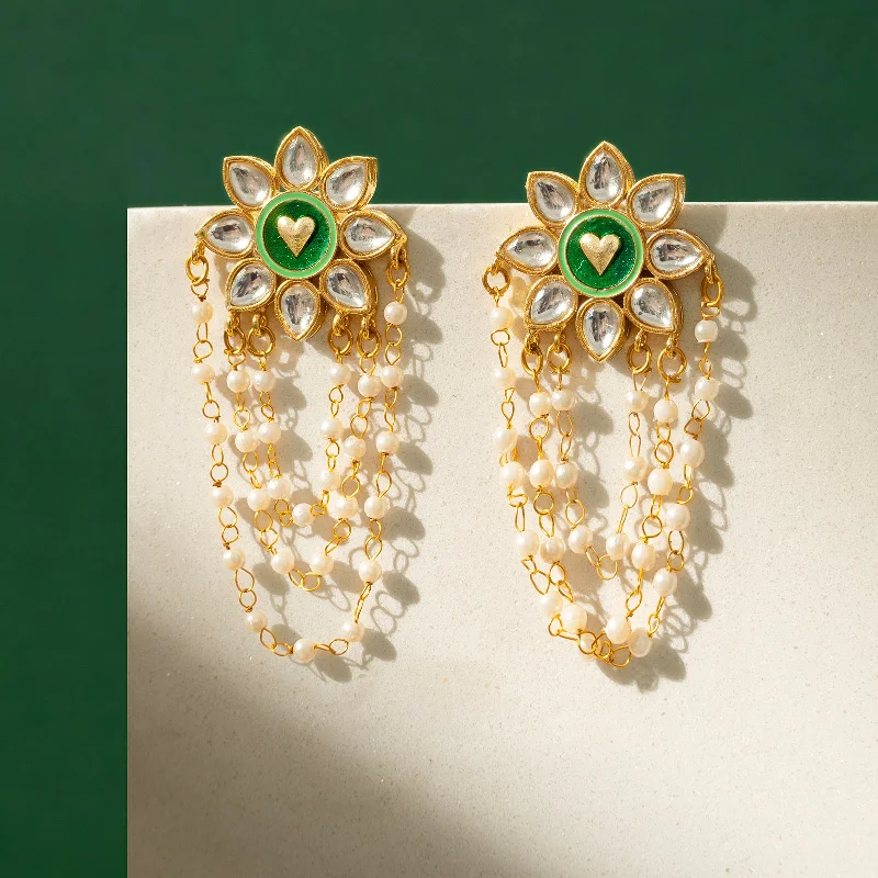 Don't Miss Out On Bestselling Jewelry At Special Prices Dekho Magar Pyaar se Light Green & Dark Green Truck Art  Earrings