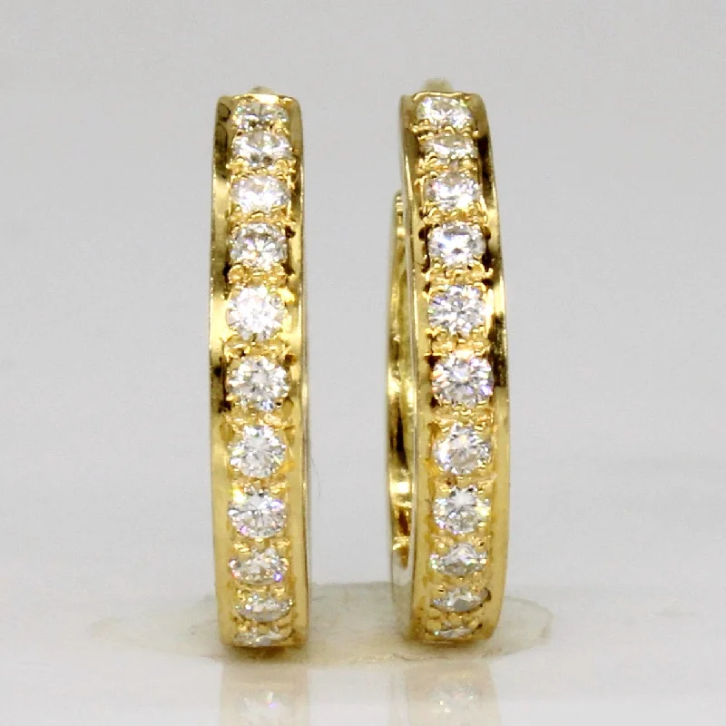 Seasonal Jewelry Sale – Upgrade Your Style Today 18k Yellow Gold Diamond Hoop Earrings | 0.24ctw |