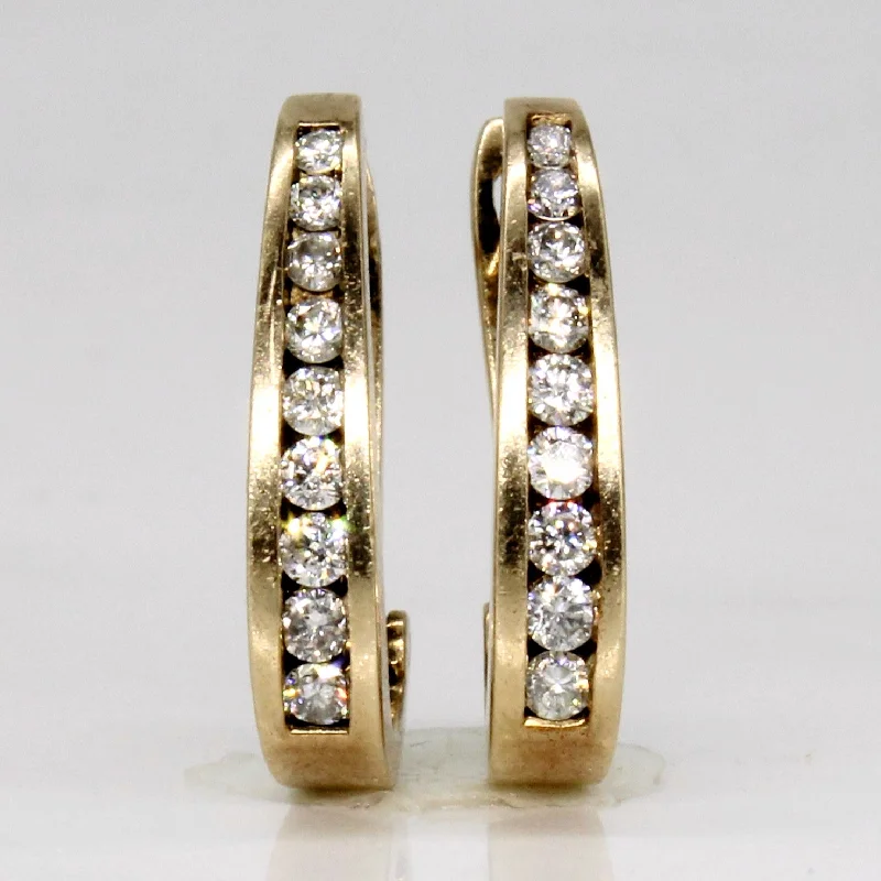 Customized Silver Jewelry For Unique Style 10k Yellow Gold Diamond Hoop Earrings | 0.27ctw |