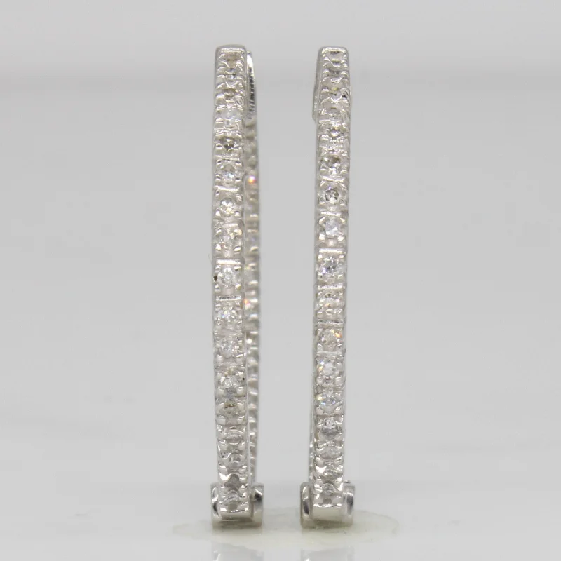 Luxury Jewelry At Unbeatable Discounts 14k White Gold Diamond Hoop Earrings | 0.30ctw |