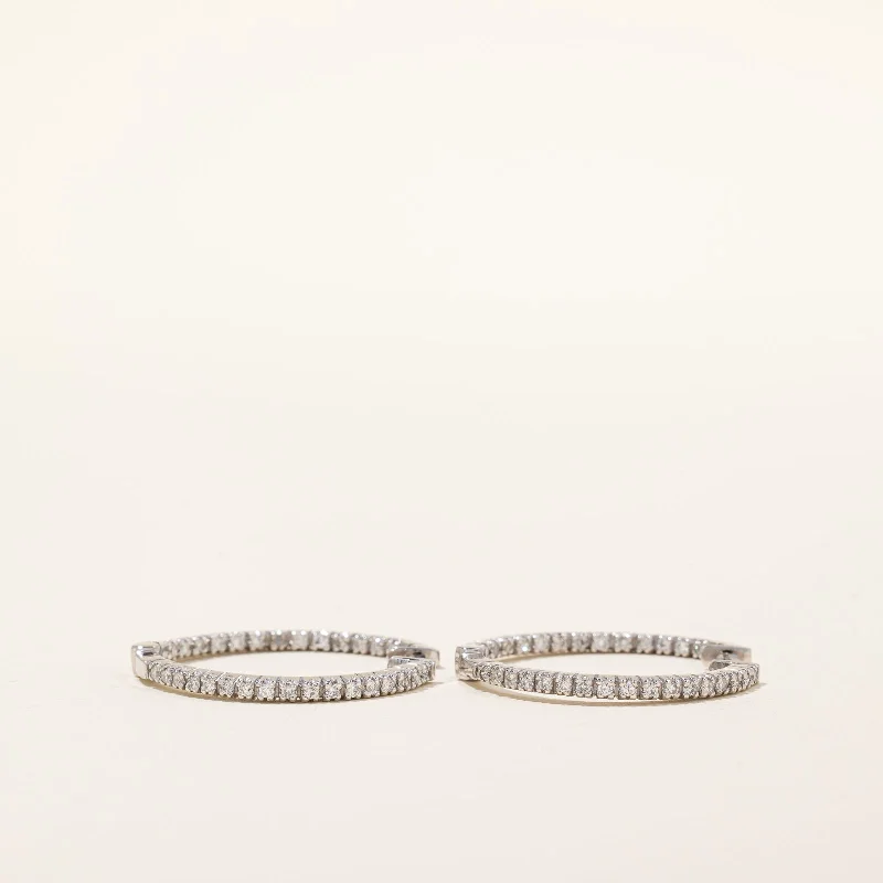 Discounted Luxury Jewelry – Shine Without The Splurge 10k White Gold Diamond Hoop Earrings | 0.30ctw |