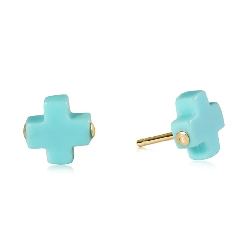 Affordable Glamour – Premium Jewelry At Special Prices Signature Cross Stud - Turquoise