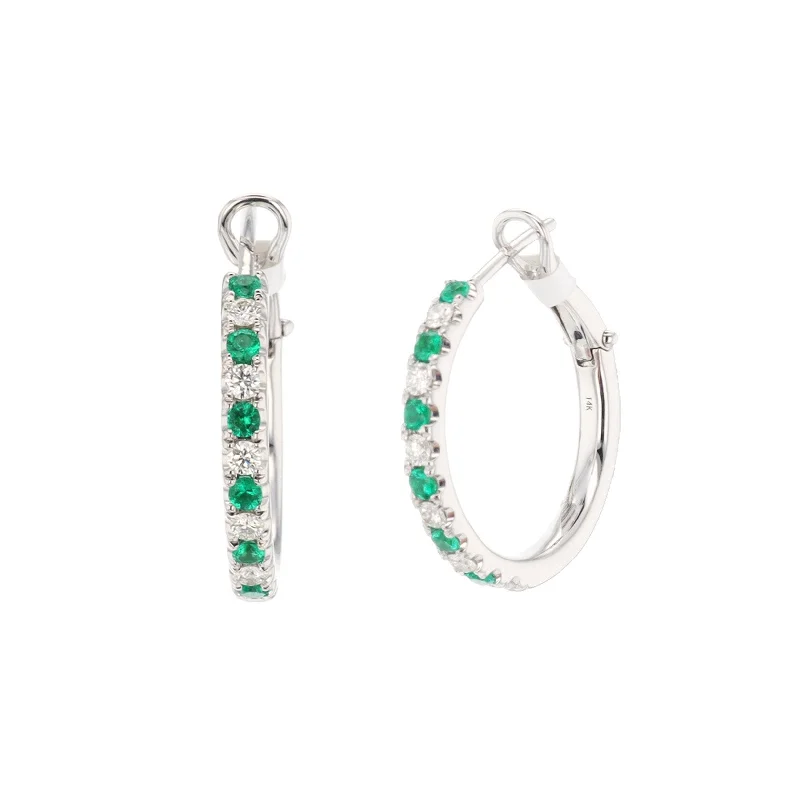 Limited-Stock Jewelry Sale – Shop Before It's Gone Emerald & Diamond Hoop Earrings