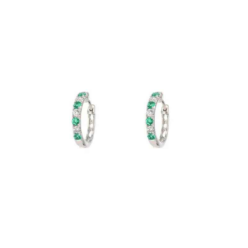 Handcrafted Beauty At Affordable Prices Emerald & Diamond Huggie Earrings