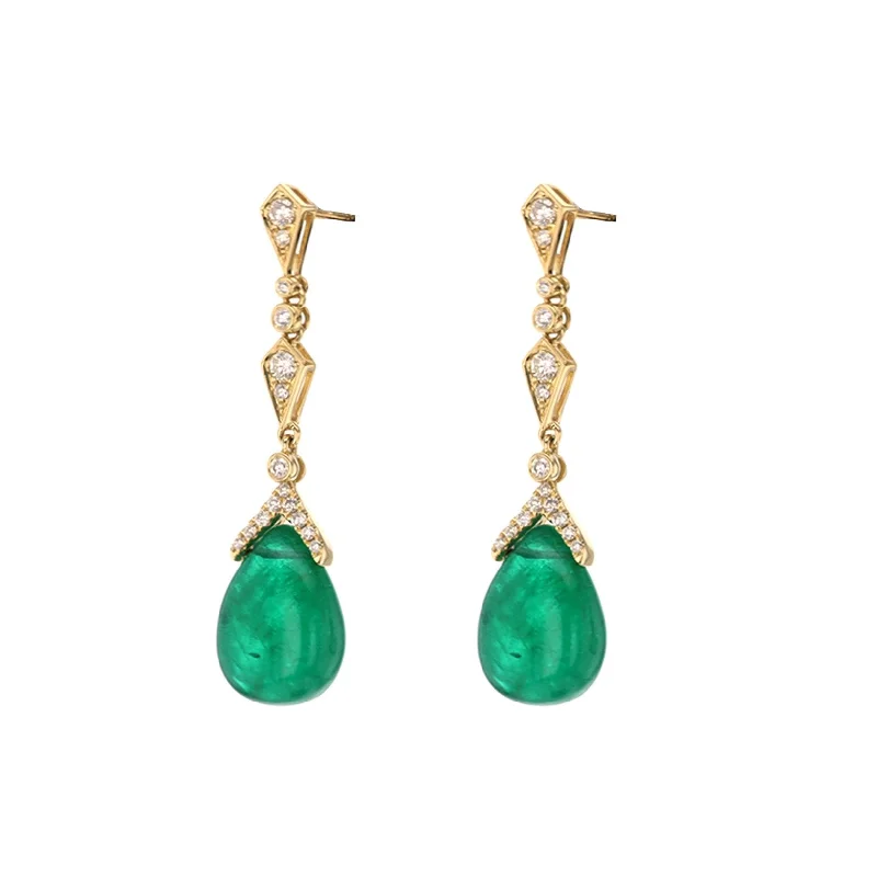 Get The Jewelry You Love At A Price You Love Emerald & Diamond Drop Earrings