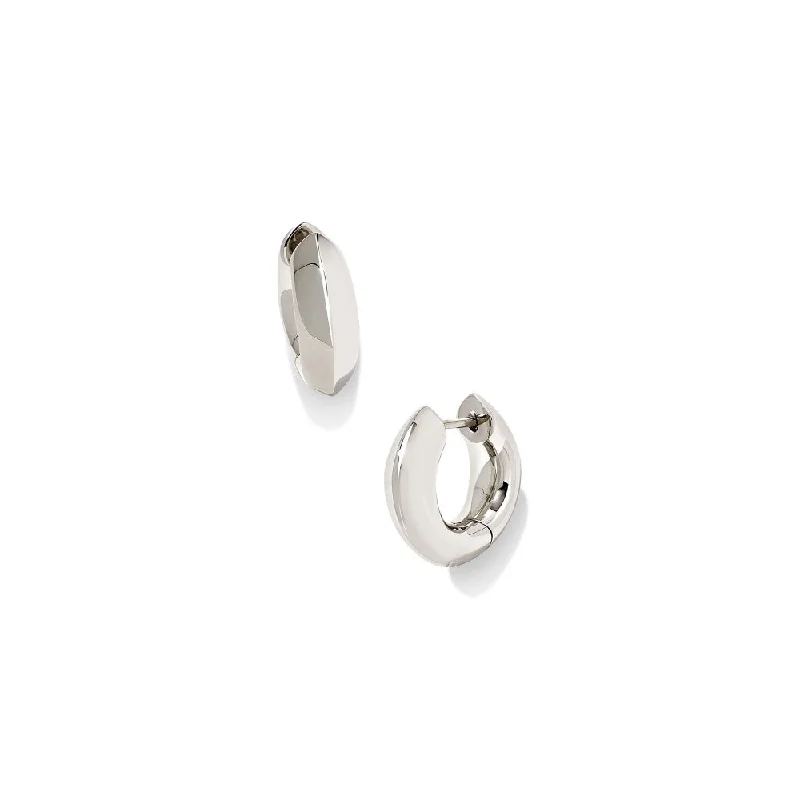 Elegant Jewelry, Exclusive Prices – Shop Now Kendra Scott Mikki Metal Huggie Earrings in Polished Silver