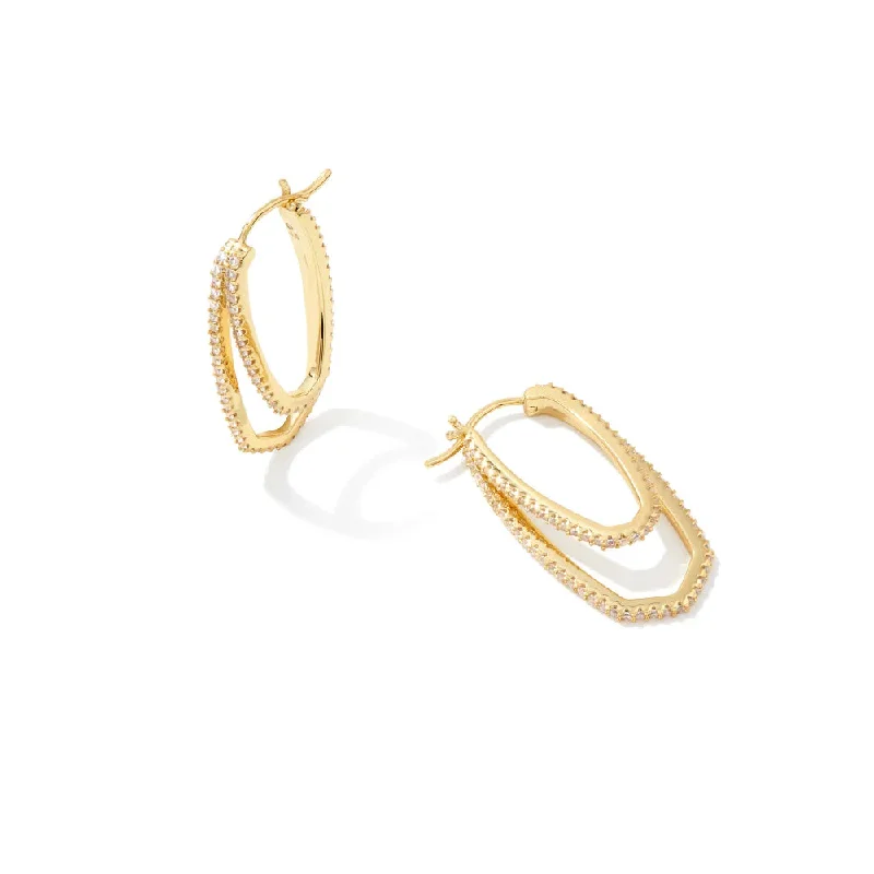 Must-Have Jewelry At Unbelievable Discounts Kendra Scott Murphy Hoop Earring in White CZ