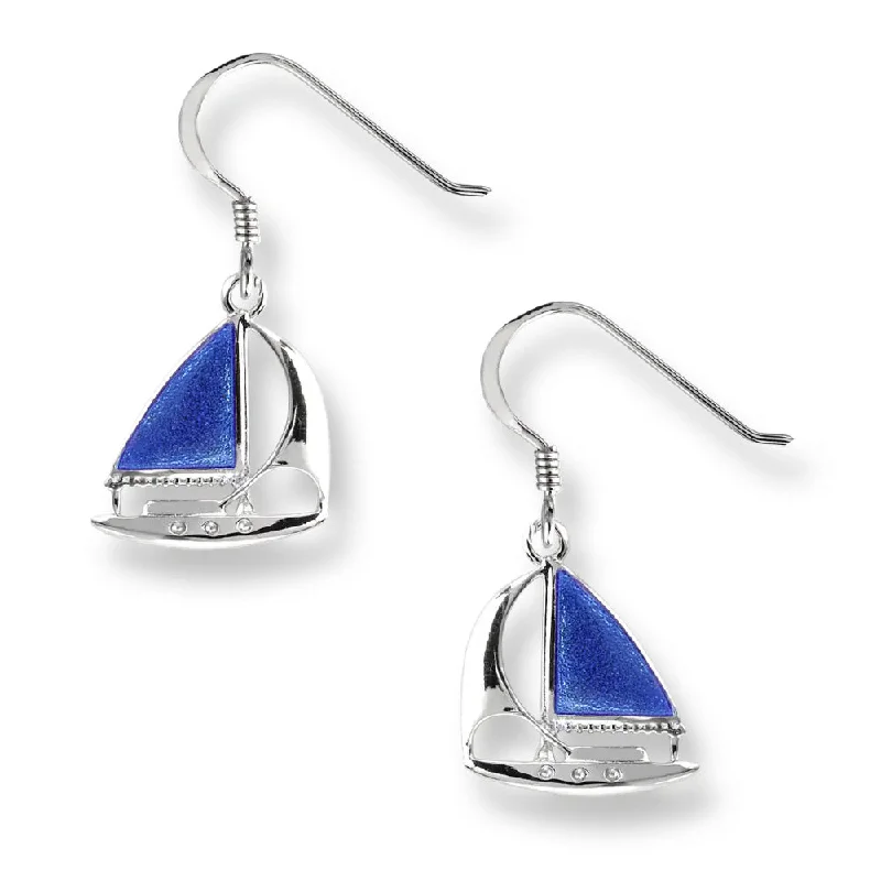 Dazzle In Elegance With Our Biggest Jewelry Sale Nicole Barr Blue Enamel Sailboat Earrings