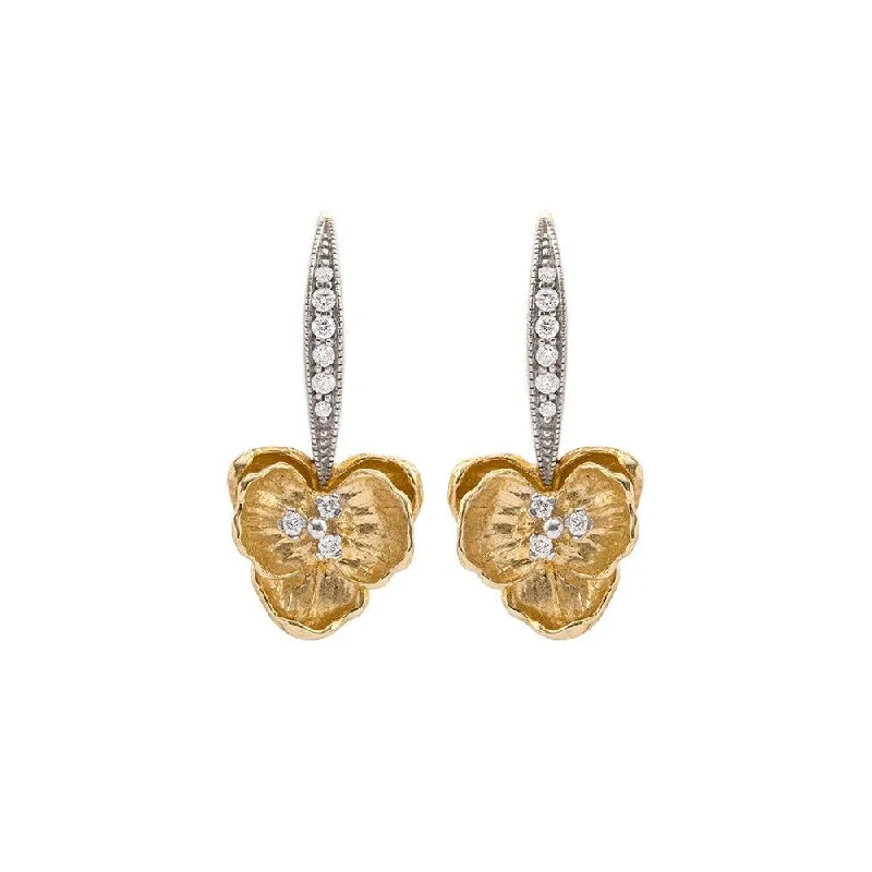 Shop Jewelry That Shines Without The High Price Orchid Earrings with Diamonds - Gold