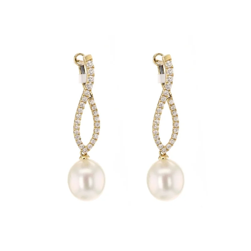 Grab Stylish Jewelry Before The Sale Ends Pearl & Diamond Drop Earrings