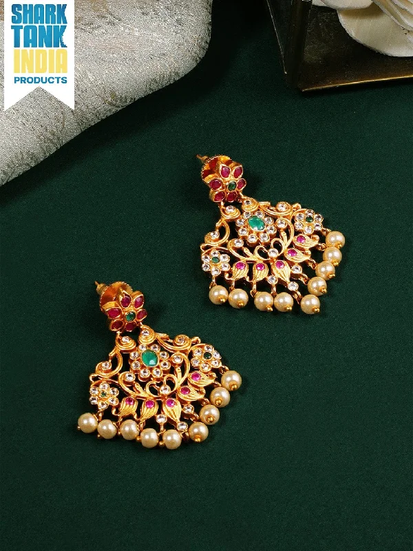 Timeless Jewelry Styles At Wallet-Friendly Prices Rubans Gold Plated Elegant Pearl Embellished Drop Earring