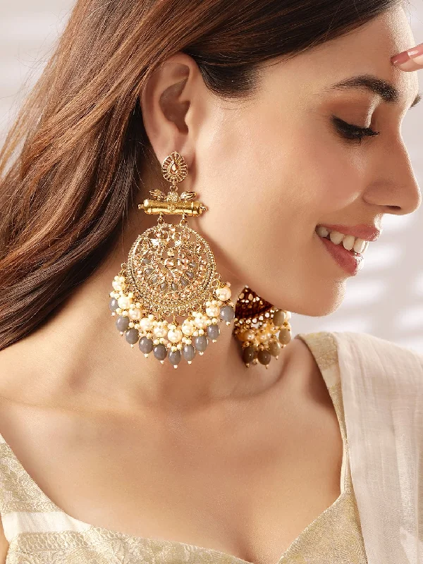 Shop Signature Jewelry Styles At Exclusive Prices Rubans Gold Plated Pearl Statement Chandbali Earrings