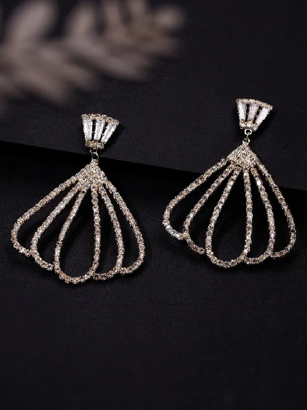 Exclusive Jewelry Sale – Sparkle For Less Tokyo Talkies x Rubans Fashion Accessories Gold Toned CZ Stone Drop Earrings