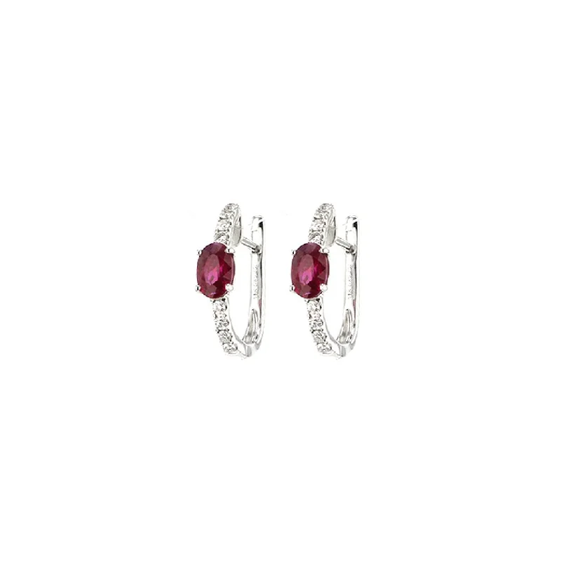 Dazzle In Elegance With Our Biggest Jewelry Sale Ruby & Diamond Hoop Earrings