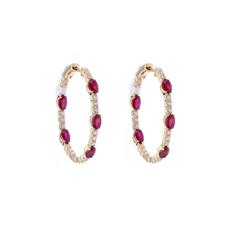 Timeless Jewelry, Timeless Savings – Don't Wait Ruby & Diamond Inside-Out Hoop Earrings