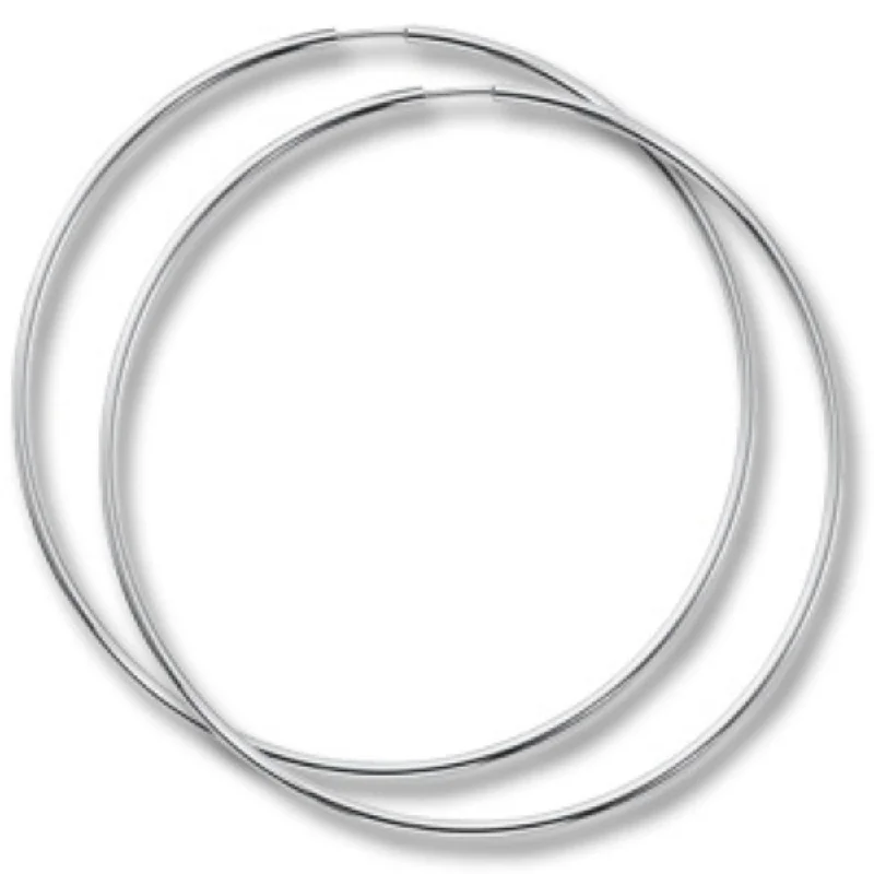 Timeless Elegance Now At Special Discounts Sterling Silver Endless Wire Hoop Earrings