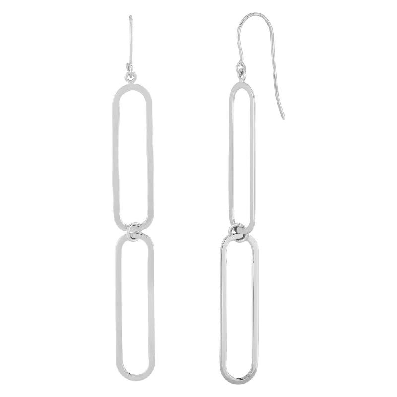 Bohemian-Inspired Jewelry For Free-Spirited Fashion Sterling Silver Paperclip Dangle Earrings