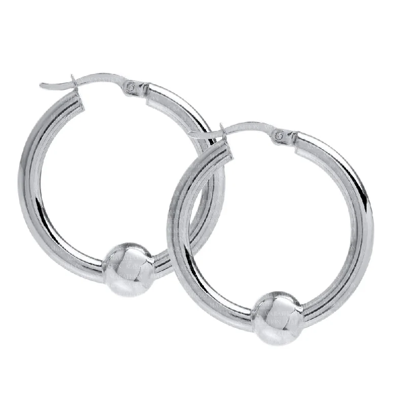 Timeless Beauty, Unbeatable Deals – Jewelry Sale On Sterling Silver Single Bead Hoop Earrings