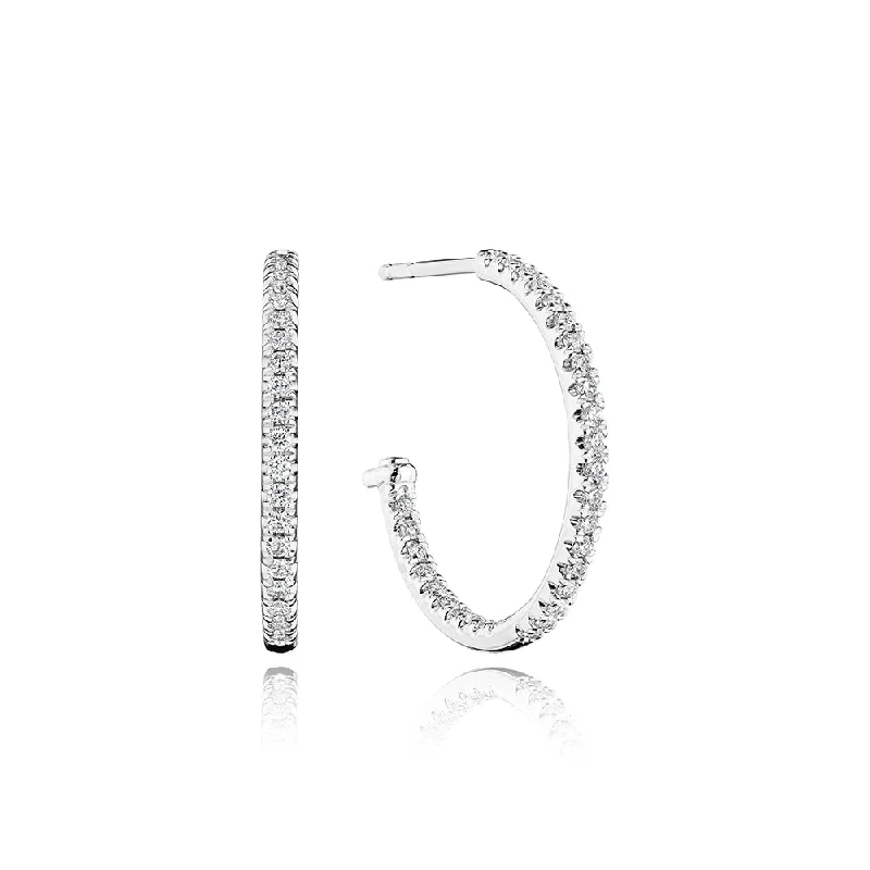 Premium Jewelry, Premium Discounts – Act Fast Verragio 18k "Whimsy" Diamond Hoop Earrings, 22mm