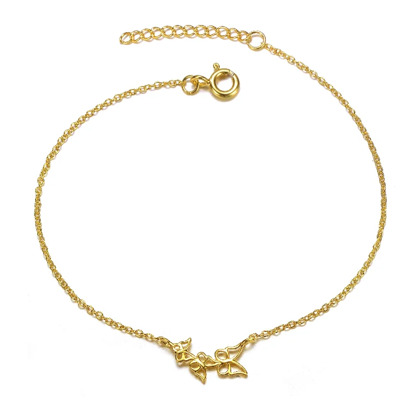 Shop Fine Jewelry With Exclusive Savings 14k Gold Plated Filigree Butterfly Charm Bracelet