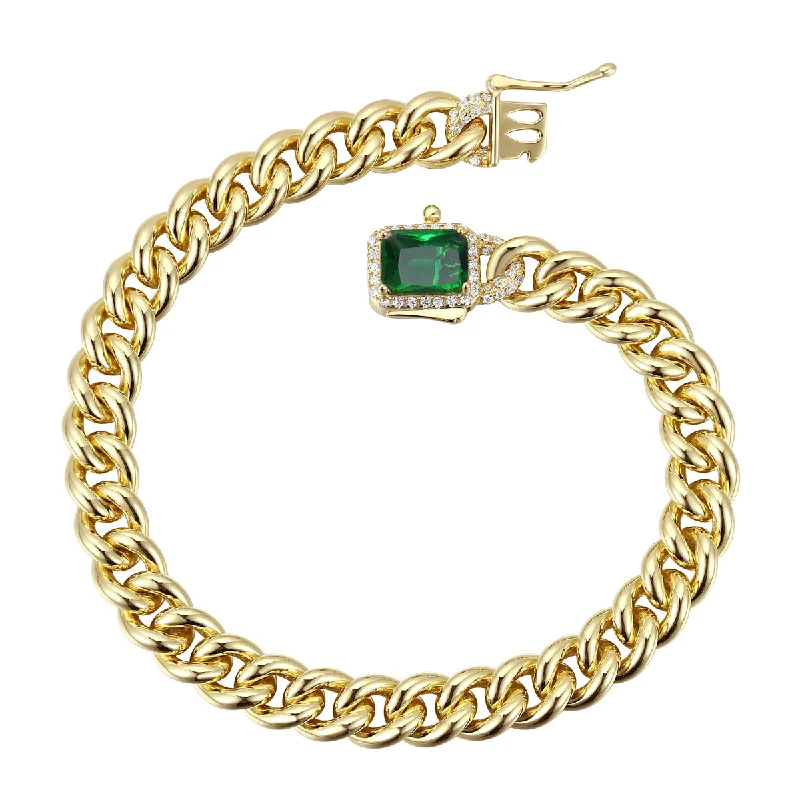 The Ultimate Jewelry Sale – Shop Premium Styles Belleville Scintillating Emrald Green Golden Chain Bracelet