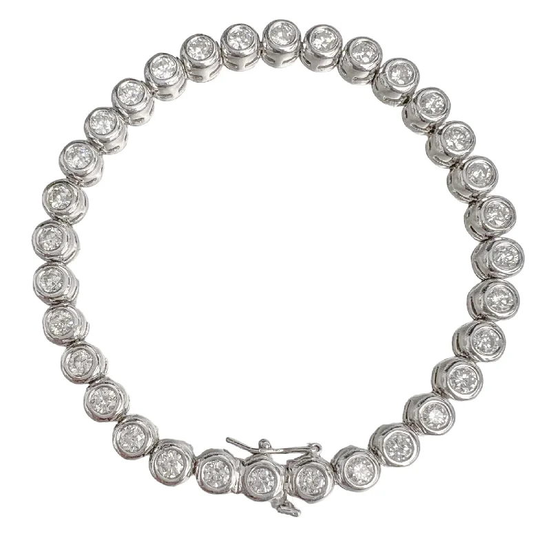 Dazzle With Discounts – Shop Jewelry On Sale 14k White Gold 32 Stone Diamond Tennis Bracelet 6.60ctw G SI2 7.25"