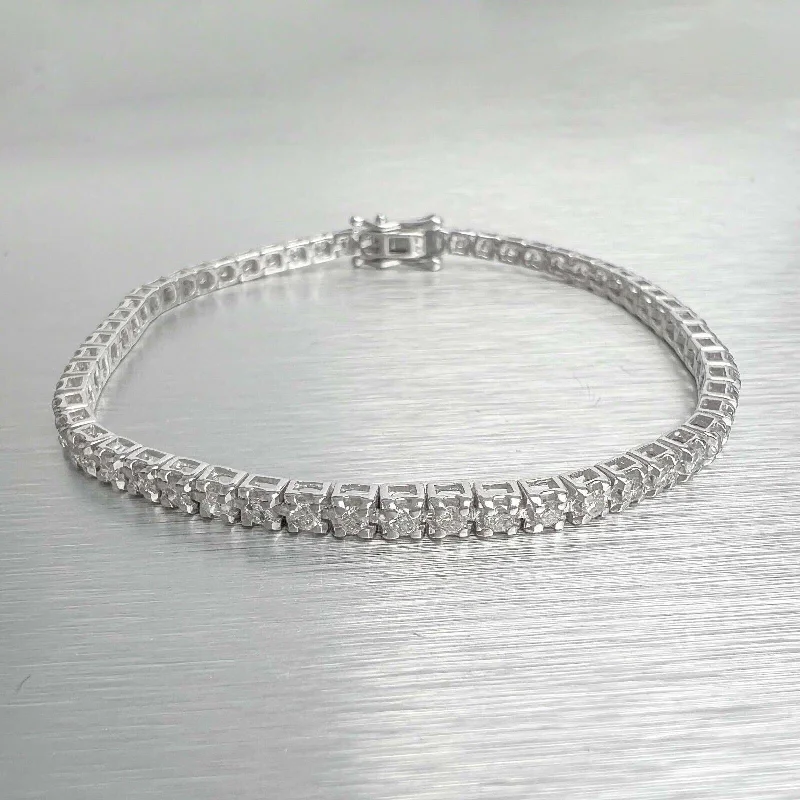 Get The Jewelry You Love At A Price You Love 14k White Gold Diamond Tennis Bracelet 1.12ctw G SI2 7.5" 10.9g