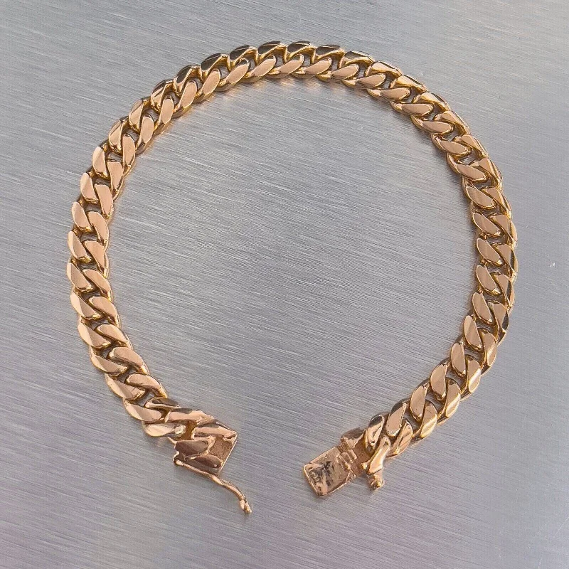 Elevate Your Outfit With Discounted Statement Jewelry 18k Rose Gold Cuban Link 6.50mm Hidden Box Clasp Bracelet 7.25" 28g