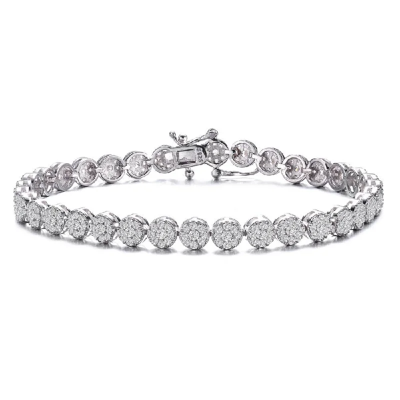 Big Discounts On Elegant Jewelry Collections Louise FLower Cluster Tennis Bracelet