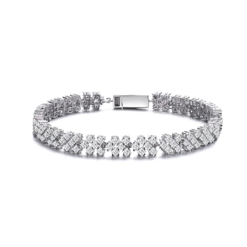 Grab Your Favorite Jewelry At The Lowest Prices Louise Midi Cluster Tennis Bracelet