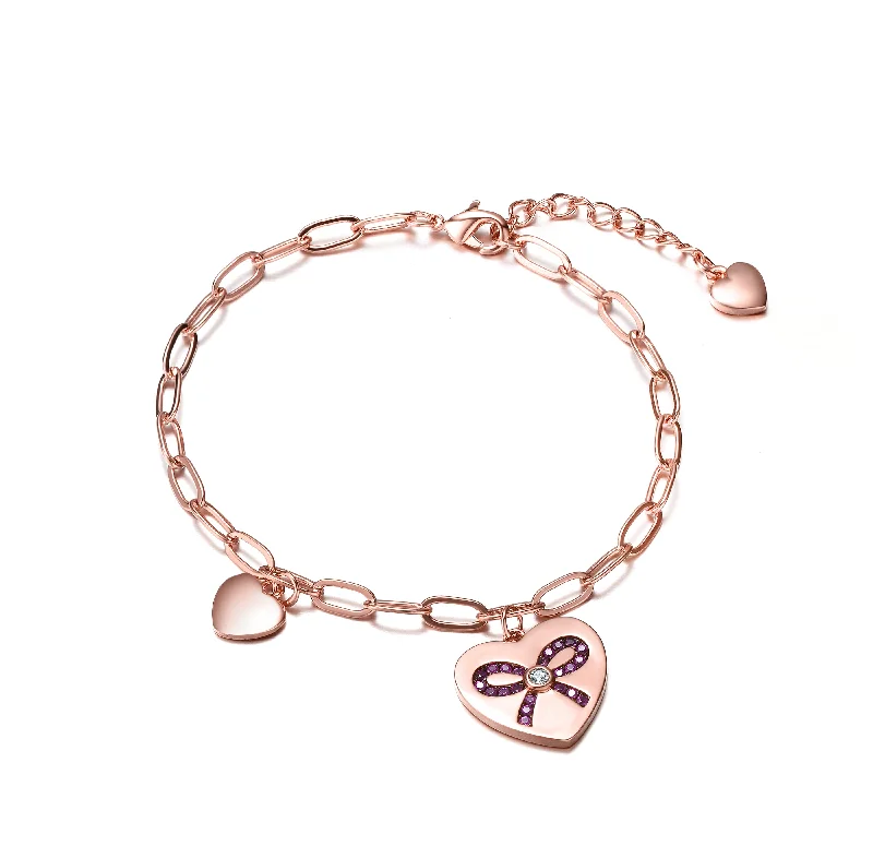 Shop Fine Jewelry With Amazing Deals Vilette Rose Gold Plated Heart Bracelet