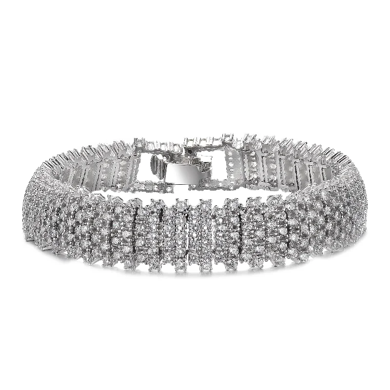 Celebrate With Sparkle – Jewelry Sale Now Live RA Genevive Elegant White Gold Plated Link Bracelet