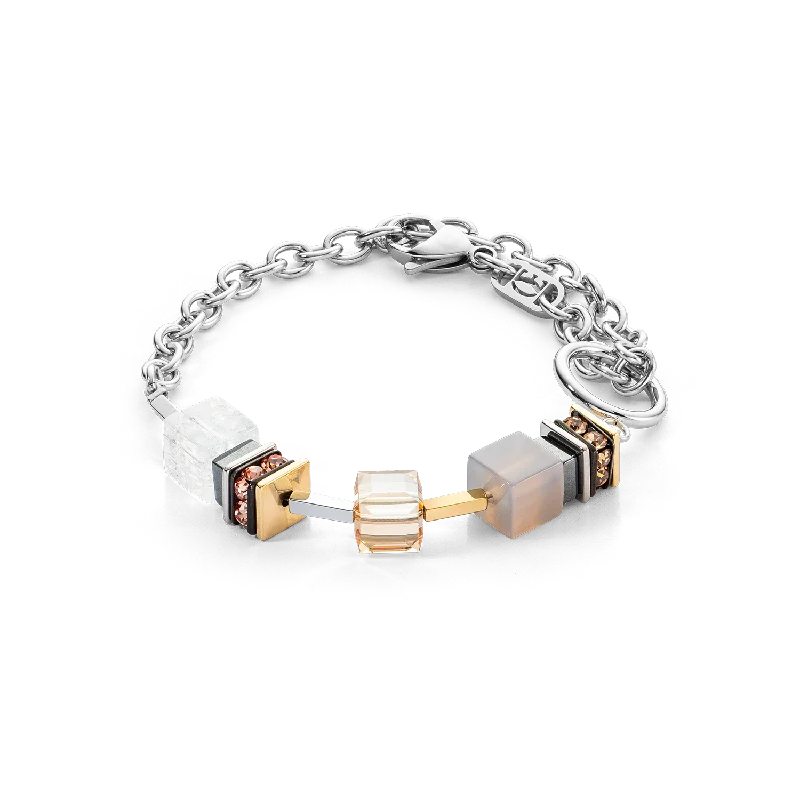 Jewelry Deals That Outshine The Rest Bracelet Chunky Cubes & Chain Runway Exlusive Bicolour