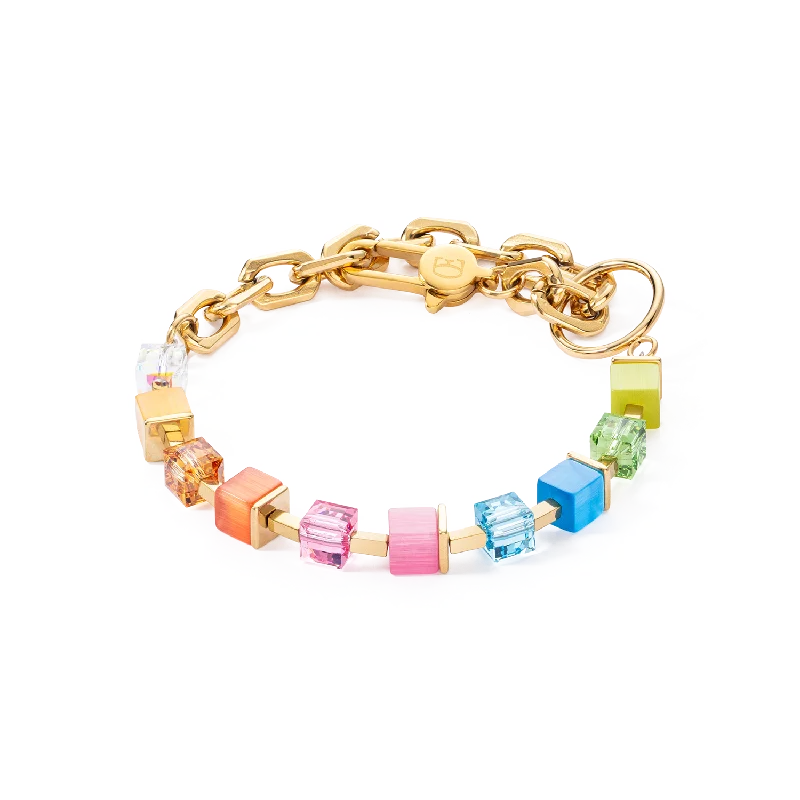 Handcrafted Beauty At Affordable Prices Bracelet Cube Fusion Charm gold-rainbow