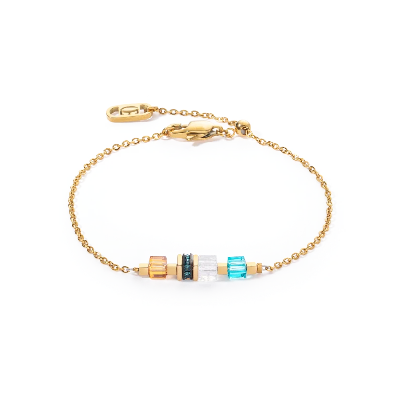 High-Quality Jewelry At A Fraction Of The Cost Bracelet Mini Cubes & Chain gold-multicolour