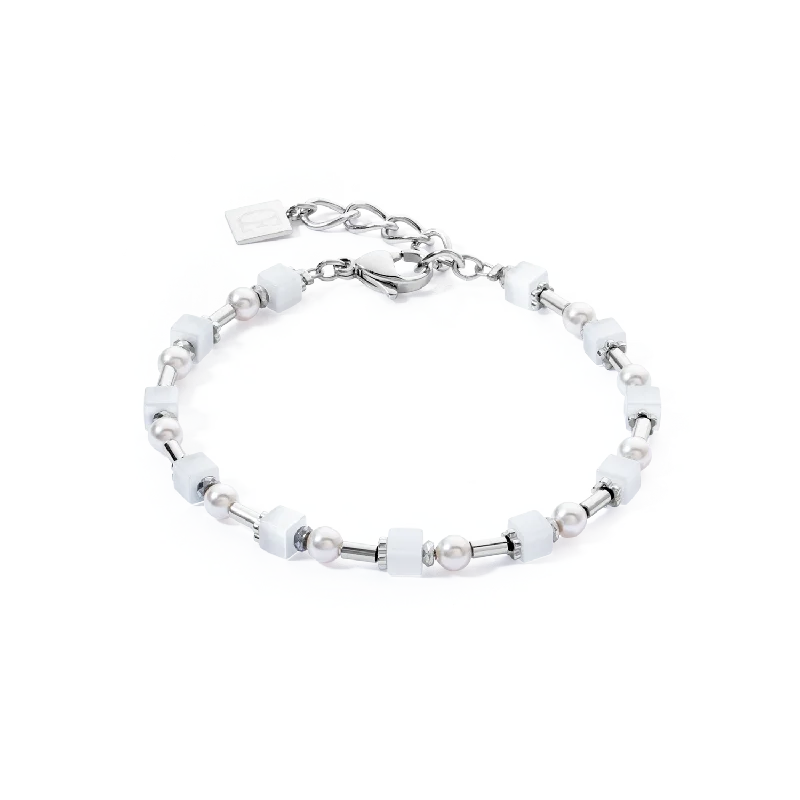 Sparkle More For Less – Jewelry Sale Happening Now Bracelet Mini Cubes & Pearls Mix silver-white